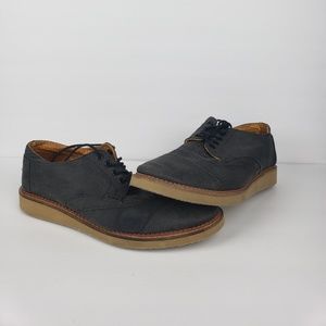TOMS Aviator gray twill wingtip shoes